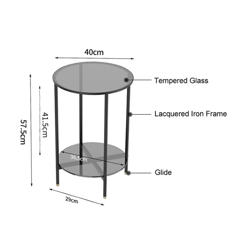 Foldable Glass Cafe Table