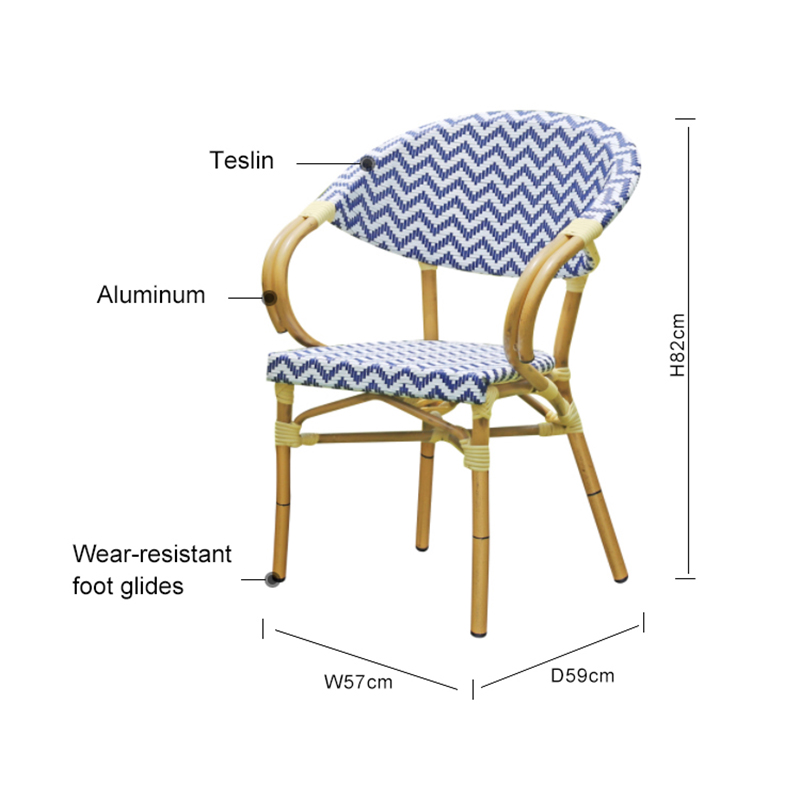 Coffee shop Blue Comfy Textilene Chair