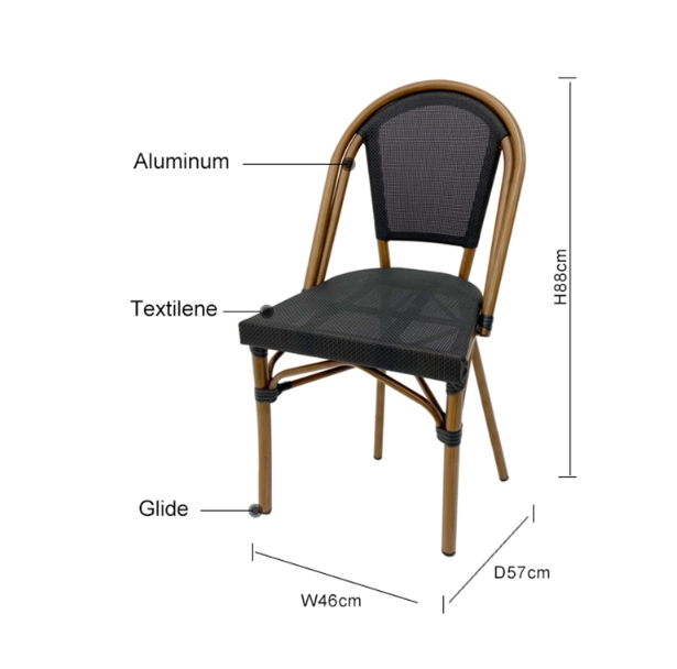 Patio Black Comfortable Textilene Chair