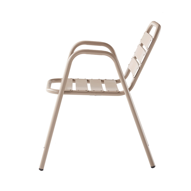 Mid Century Dining Aluminum Chair With Arms