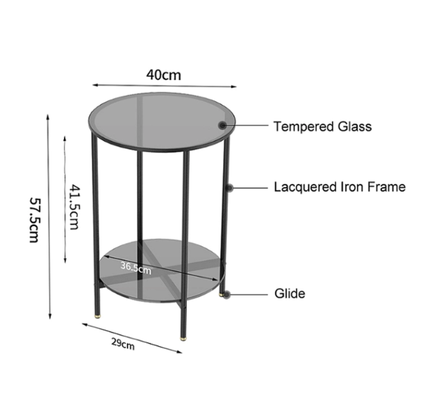Modern Glass Round Side Coffee Table