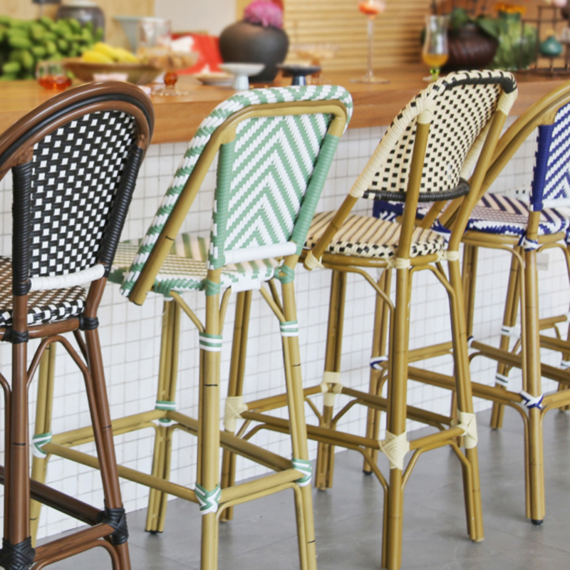 Easy To Clean Rectangle Rattan Chair For Kitchen
