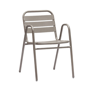 Mid Century Dining Aluminum Chair With Arms