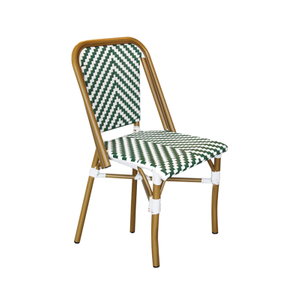 Comfortable White Green Rattan Chair For Dining