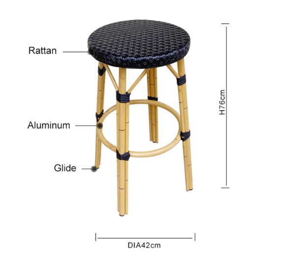 Outdoor Rattan Chair Bar Stool