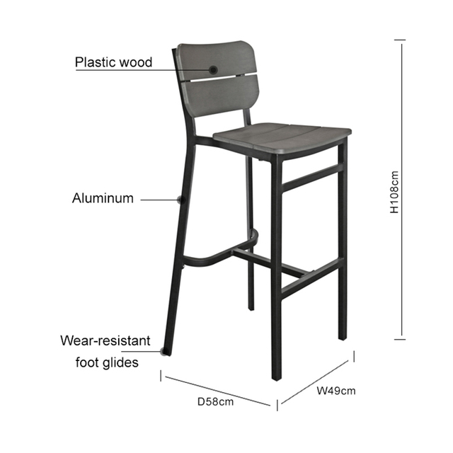 Water Proof Wooden Bar Chair