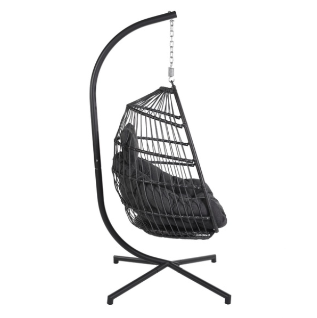 Relaxing Black Outdoor Swing Chair