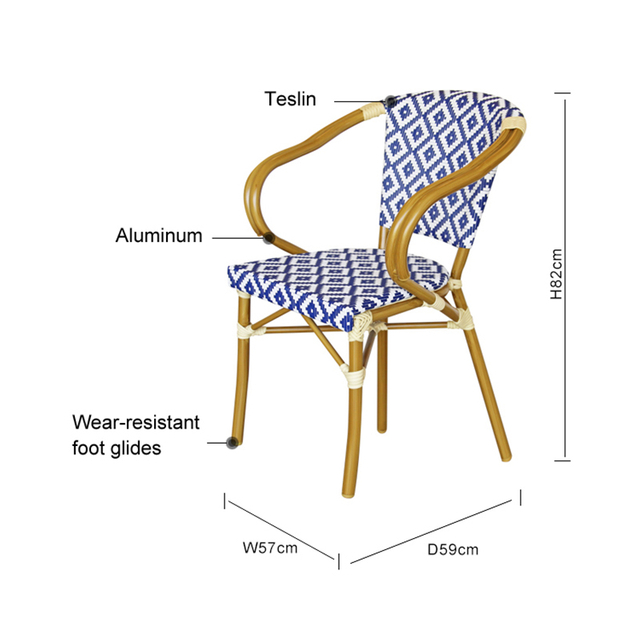 Patio Blue Comfortable Textilene Chair
