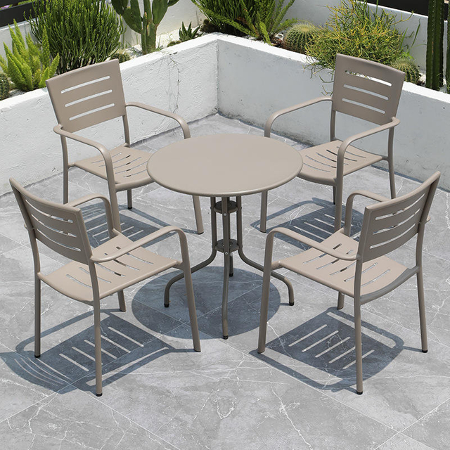 Navy Restaurant Aluminum Chair with Arms