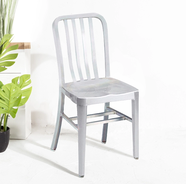 Aluminum Dining Navy Chair