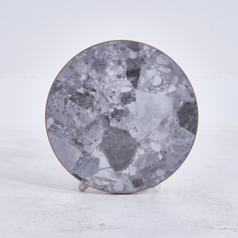 Well-textured Home Sintered Stone Table With Metal Leg