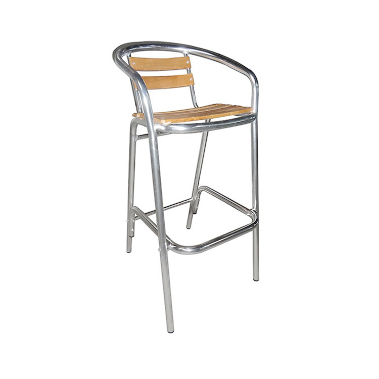 Aluminum Wood Bar Arm Chairs