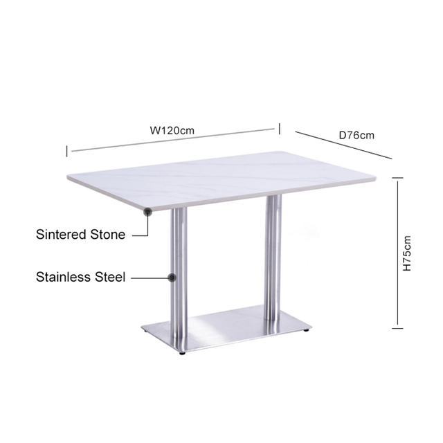 Professional Hallway Sintered Stone Table With Metal Leg