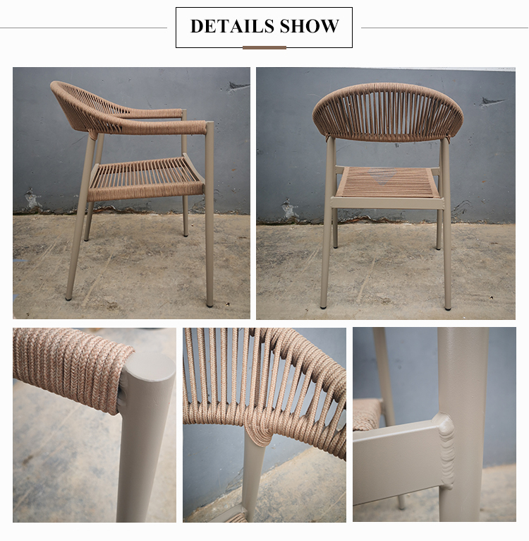 Garden Restaurant Furniture Aluminum Wicker Chair 【I can-20087 Arm】