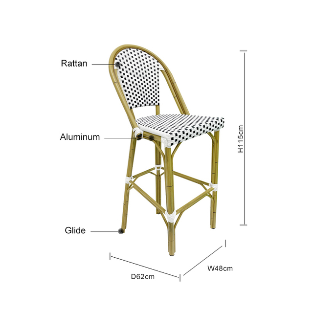 Oem Height Imitation Old White Color Rattan Chair