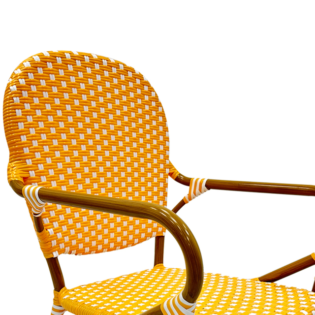 Custom Dining Imitation Yellow Color Rattan Chair