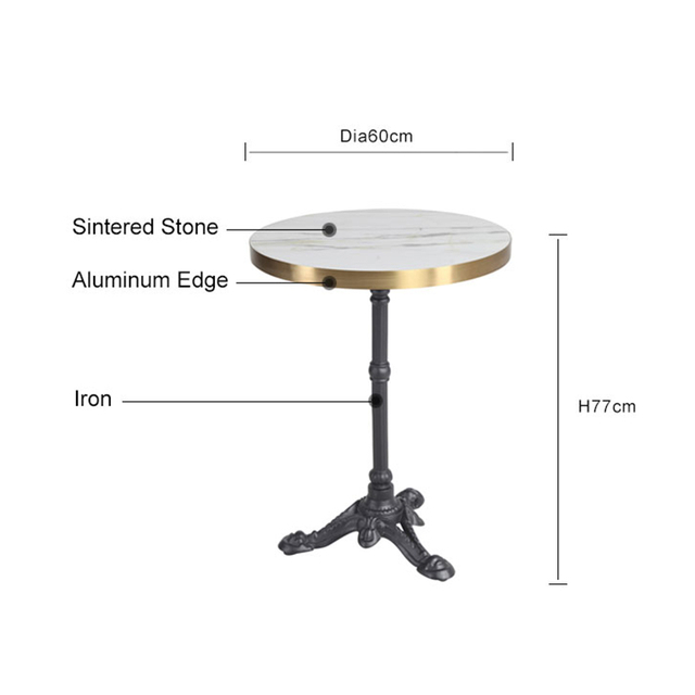Wear-resistant Restaurant Square Sintered Stone Table