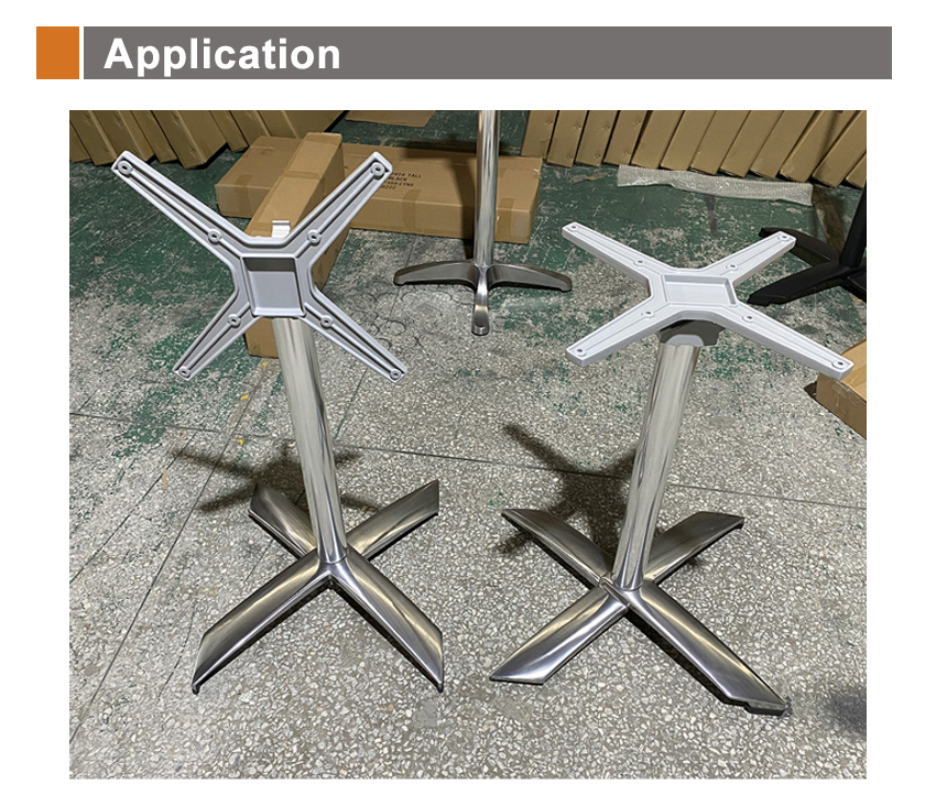 folding aluminum table base