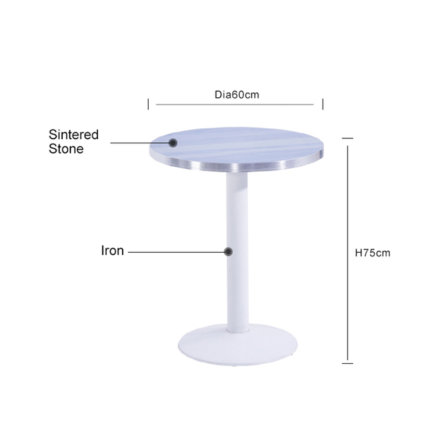 Modern Home Sintered Stone Table With Metal Leg