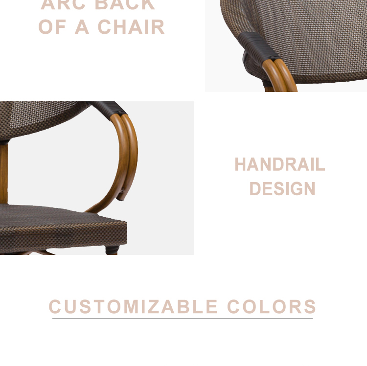 Cafe Aluminum Textilene Arm Chairs