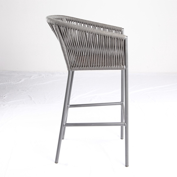 Restaurant Furniture Rope Aluminum Wicker Bar Chair 【I can-20041 AT Arm】