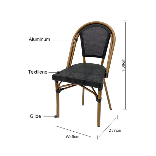 Dining Black Comfy Textilene Chair