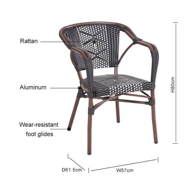 Silver Bistro Custom Rattan Chair
