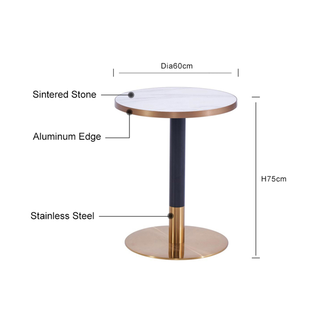 Durable Commercial Rectangle Sintered Stone Table