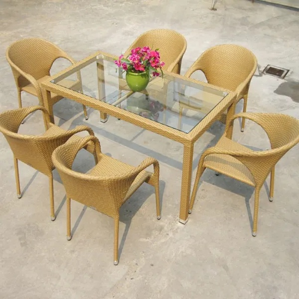 Standard Dining Table Rattan Wicker Chairs Ds-06054