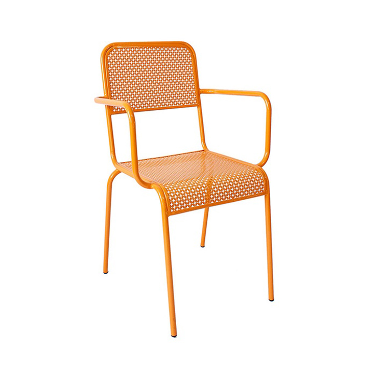 Orange Metal Arm Chairs