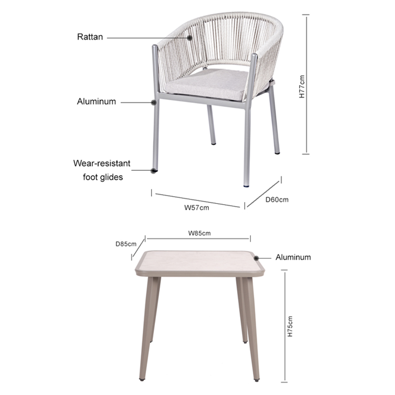 Full Size Textilene Bar Furniture Set