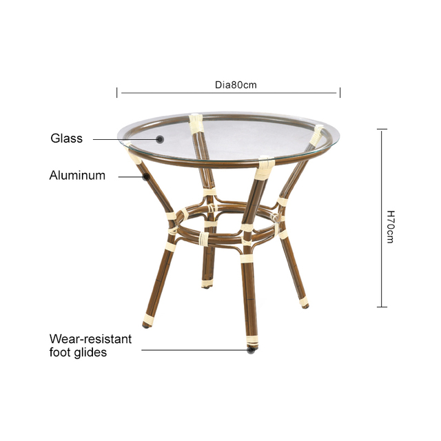 Dining Round Anti-uv Glass Table
