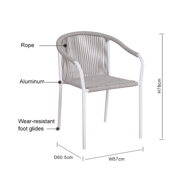 Grey Hotel Custom Rope Chair