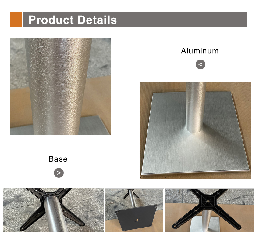 single aluminum table base