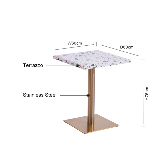 Commercial Dining Room Gold Terrazzo Table