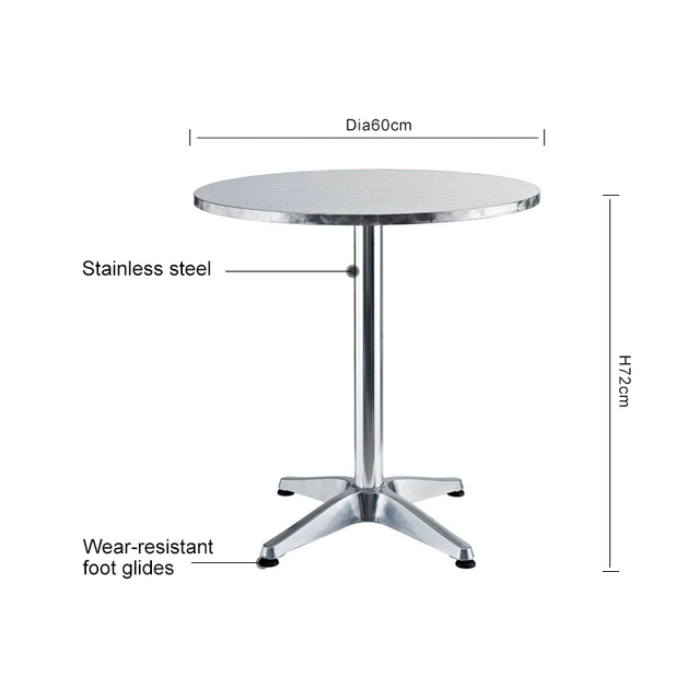 Silver 4 Seater Customize Stainless Steel Table