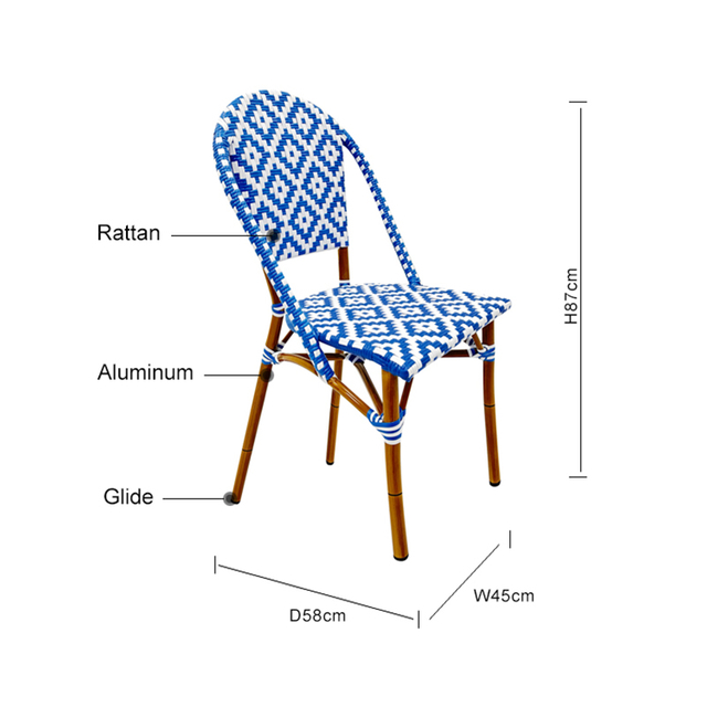 Oem Bar Blue Rattan Chair