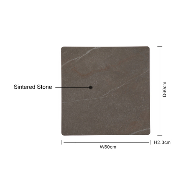 Brown Square Pool Sintered Stone Table Top