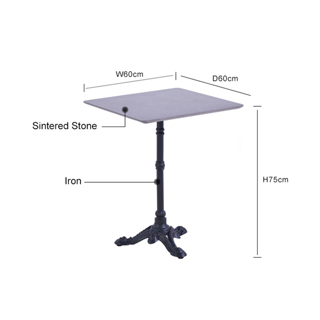 Professional Hotel Square Sintered Stone Table