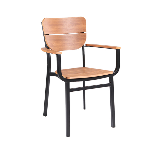 Plastic Wood Chair Outdoor Garden Restaurant Furniture【PWC-20047 PW Arm】 