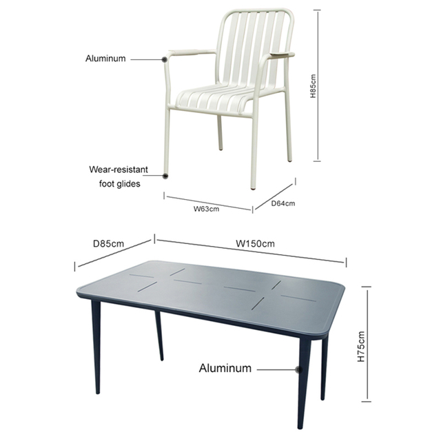 Affordable All Aluminum Restaurant Furniture Set