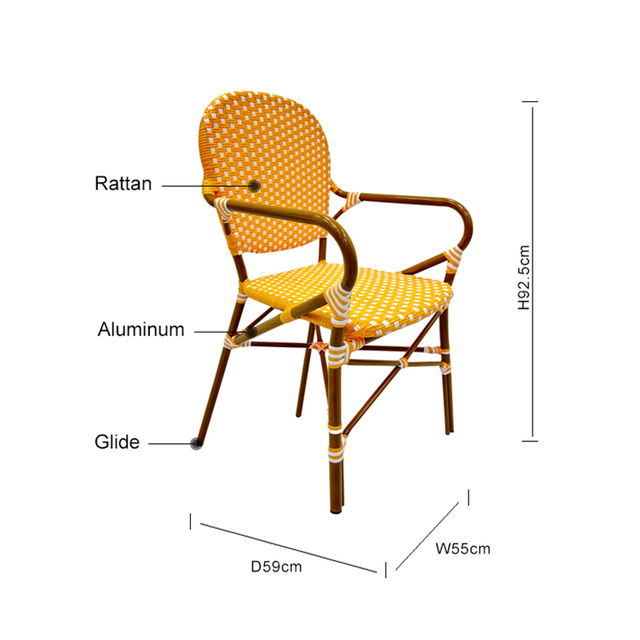 Customize Counter Yellow Rattan Chair