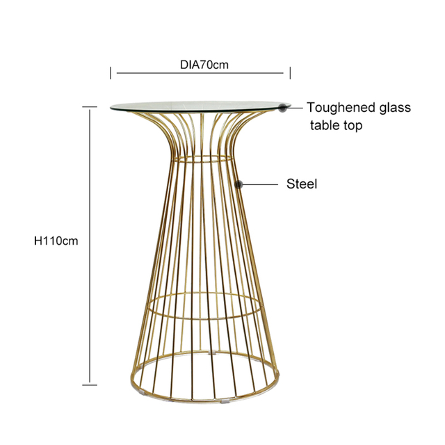 Commercial Outdoor Side Round Steel Table