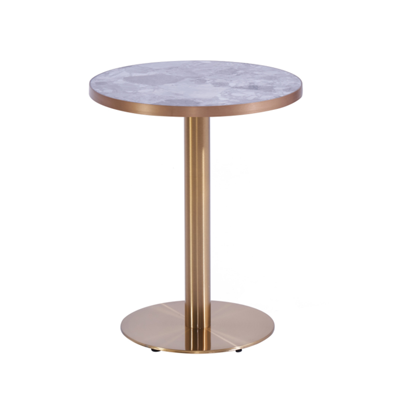 Well-textured Home Sintered Stone Table With Metal Leg