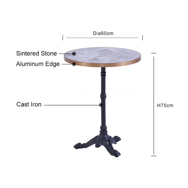 Anti-fouling Dining Circular Sintered Stone Table