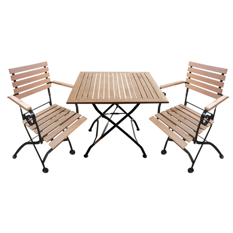 New Style Wood Cafe Folding Dining Table And Chairs Restaurant Sets Furniture SE-502336