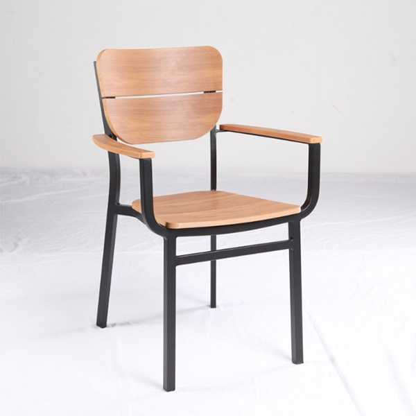 Plastic Wood Chair Outdoor Garden Restaurant Furniture【PWC-20047 PW Arm】 