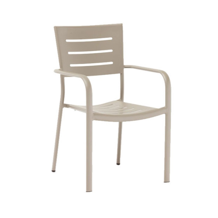 metal aluminum dining arm chairs