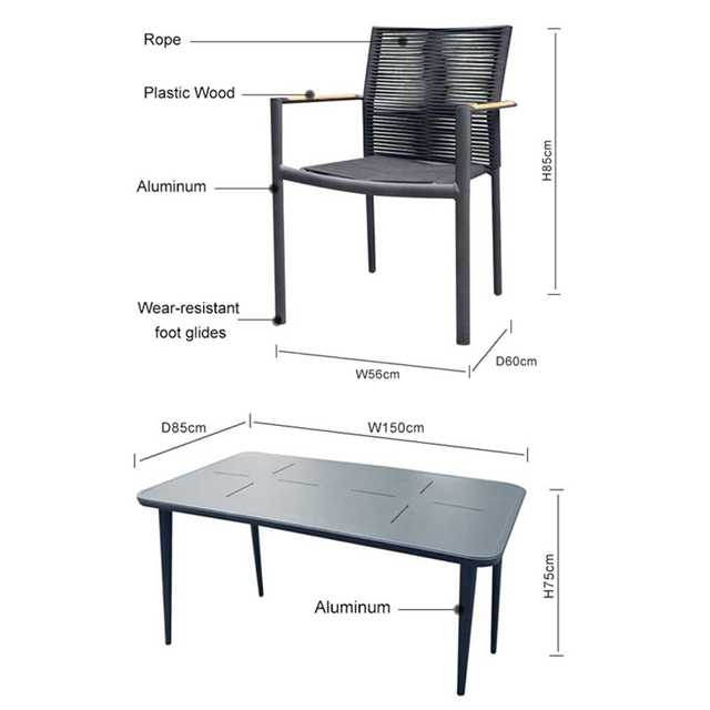 Formal Solid Wood Garden Furniture Set