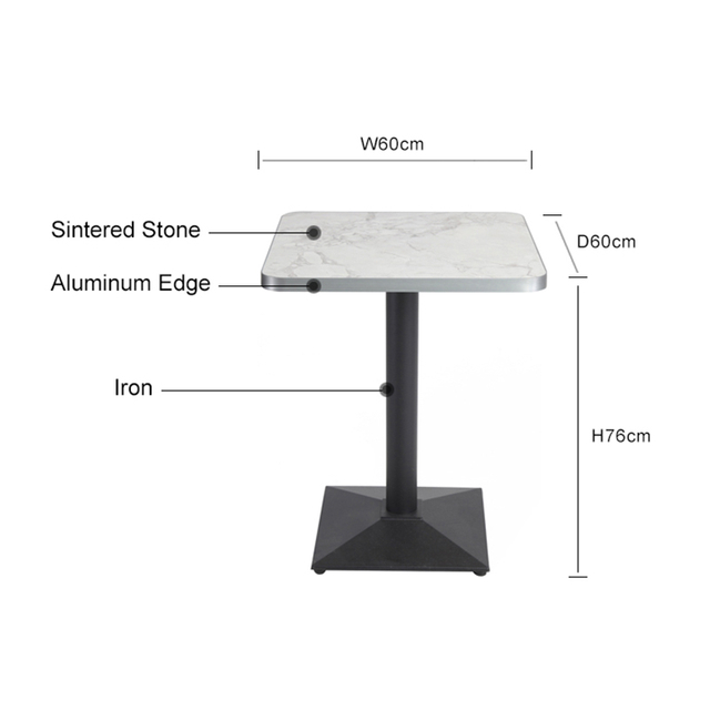 High Temperature Resistant Iron Square Sintered Stone Table